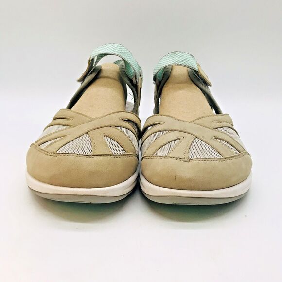 Easy Spirit Explore 24 SeeSplash Women's 10WW Tan/Mint Leather Slingback Sandal - Picture 2 of 11